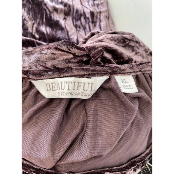 BEAUTIFUL by Lawrence Zarian Crinkle Velvet Top Size XL Chestnut Brown Modern - Picture 4 of 7